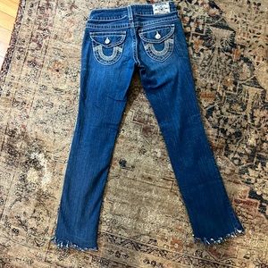 Rock & Republic Straight/Frayed leg Blue Denim Jeans 26